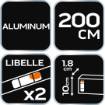Traversing rule 200cm - 2 vials