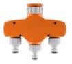 Three-valve manifold, 2 outputs with lock, one with timer