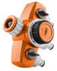 Three-valve manifold, 2 outputs with lock, one with timer
