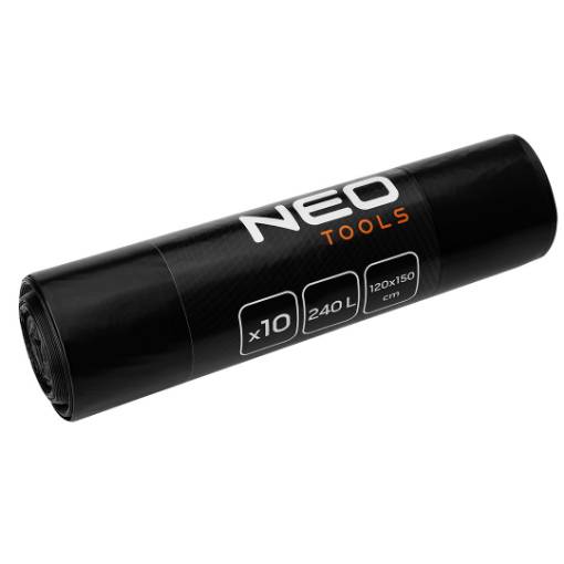 Building sacks 240 L, black, 10 pieces, 45 mic