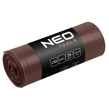 Waste sacks 120 L, brown, 35 mic, 10 pcs.