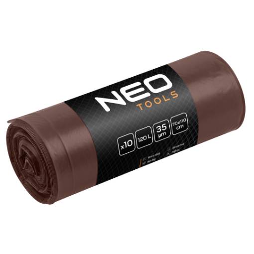 Waste sacks 120 L, brown, 35 mic, 10 pcs.