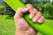Shovel, metal handle, plastic grip