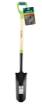 Planting spade, wooden handle, plastic grip