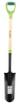 Planting spade, wooden handle, plastic grip