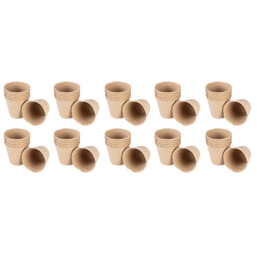 Peat seed pots: 8 x 8 x 7.8 cm, 60 pieces