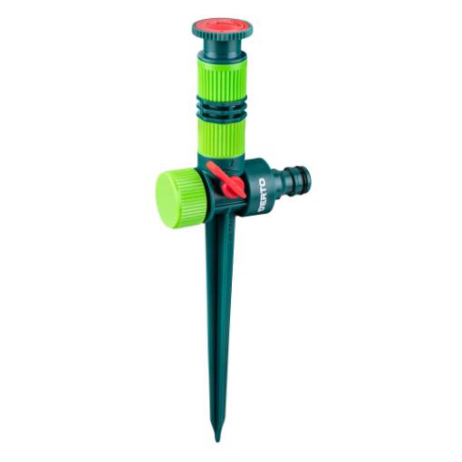 Arc-free sprinkler, circle arc setting 0-360°