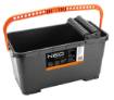 Tiling kit: 24 l container with a grate and rolls, a rubber float, a soft sponge float