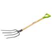 Universal fork, 4 teeth, wooden handle, plastic grip