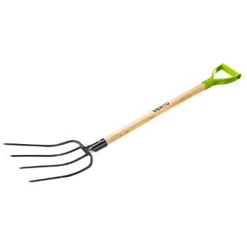 Universal fork, 4 teeth, wooden handle, plastic grip