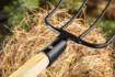 Universal fork, 4 teeth, wooden handle, plastic grip