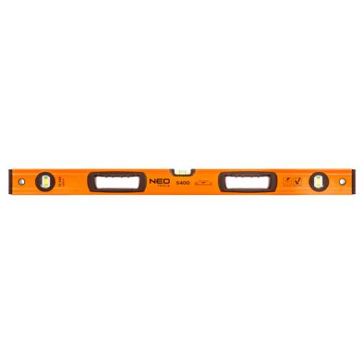 Aluminium spirit level S 400, 3 vials, 2 handholds, 80 cm