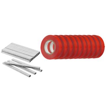 Set of 10 pcs x 25 m tape and 10000 staples.
