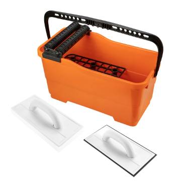 Tile set: bucket with grate and rollers 25 l + float with rubber + float with soft sponge