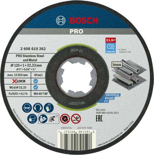 X-LOCK Standard for Inox 125 × 1 × 22,23 mm