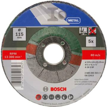 Lõikeketas,kõrg.tsentriga Metallile,D= 115 mm,5tk