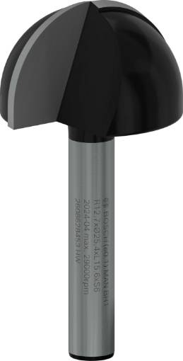 Õõnesfrees 6mm R1 12,7 mm, D 25,4 mm