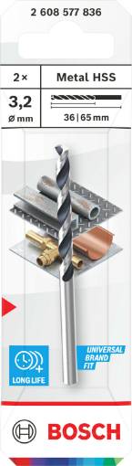 BOSCH metallipuur 3,2 x 36 x 65 mm , 2 tk.