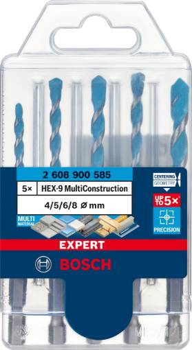 Universaalpuuride MultiConstruction HEX-9 komplekt 5-osaline, 4/5/6/6/8mm