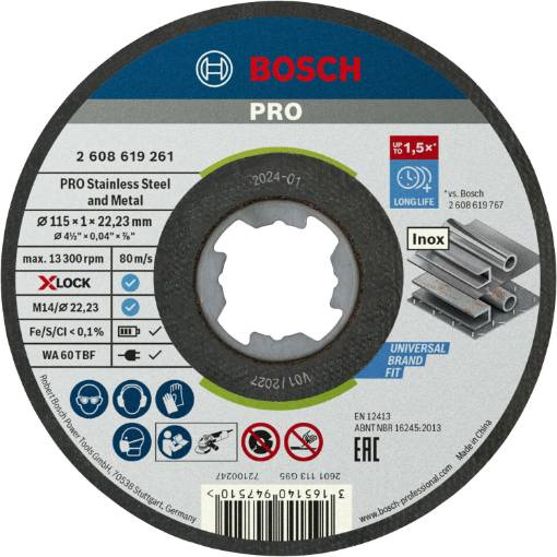 X-LOCK Standard for Inox 115 × 1 × 22,23 mm