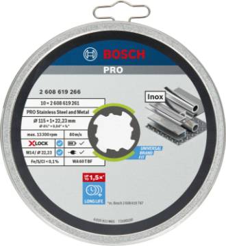 X-LOCK Standard for Inox 10 tk. × 115 × 1 mm