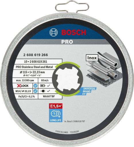 X-LOCK Standard for Inox 10 tk. × 115 × 1 mm