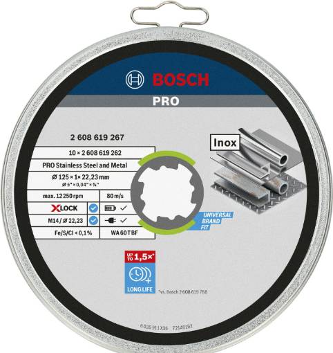 X-LOCK Standard for Inox 10 tk. × 125 × 1 mm