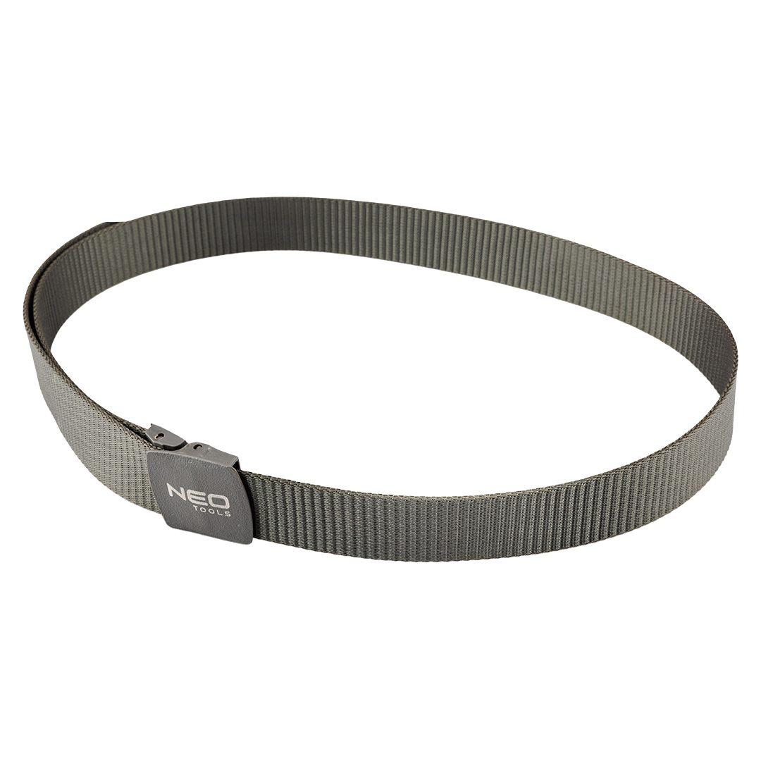 Trouser belt, metal free, grey, length 130 cm