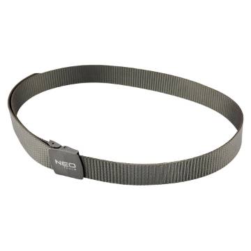 Trouser belt, metal free, grey, length 130 cm