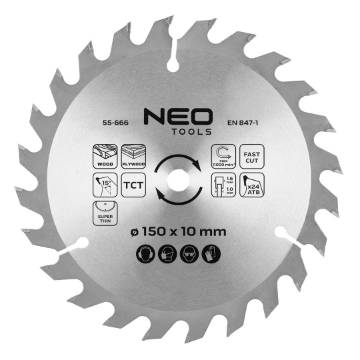 Saw blade, widia 150 x 10mm, 1.6mm , 24 teeth, Energy+