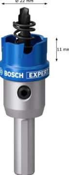 Expert hole saw Precision for Sheet Metal carbide 22 mm