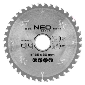 Saw blade, widia, 165 x 30 mm, 40 teeth, universal