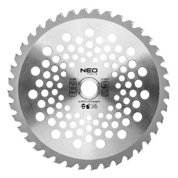 Petrol brushcutter blade, widia, 255 x 25.4 mm, 40 teeth, for brushcutting