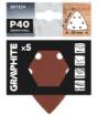 Sanding paper, velcro, iron 93 x 93 mm, P40, 5 pcs, with 6 holes