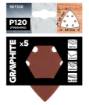 Sanding paper, velcro, iron 93 x 93 mm, P120, 5 pcs, with 6 holes