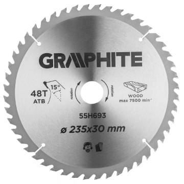 Circular saw blade, solid carbide, 235 x 30 mm, 48 teeth