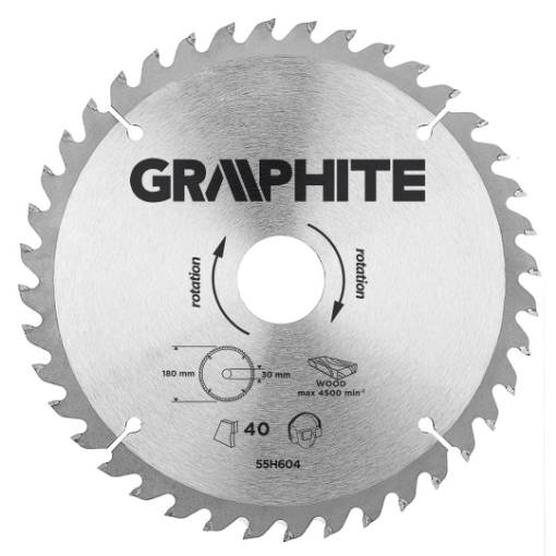 Circular saw blade, solid carbide, 180 x 30 mm, 40 teeth