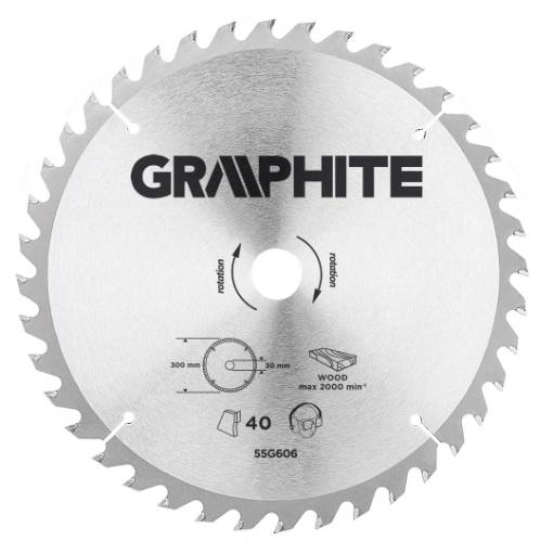 Circular saw blade, solid carbide, 300 x 30 mm, 40 teeth