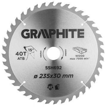 Circular saw blade, solid carbide, 235 x 30 mm, 40 teeth