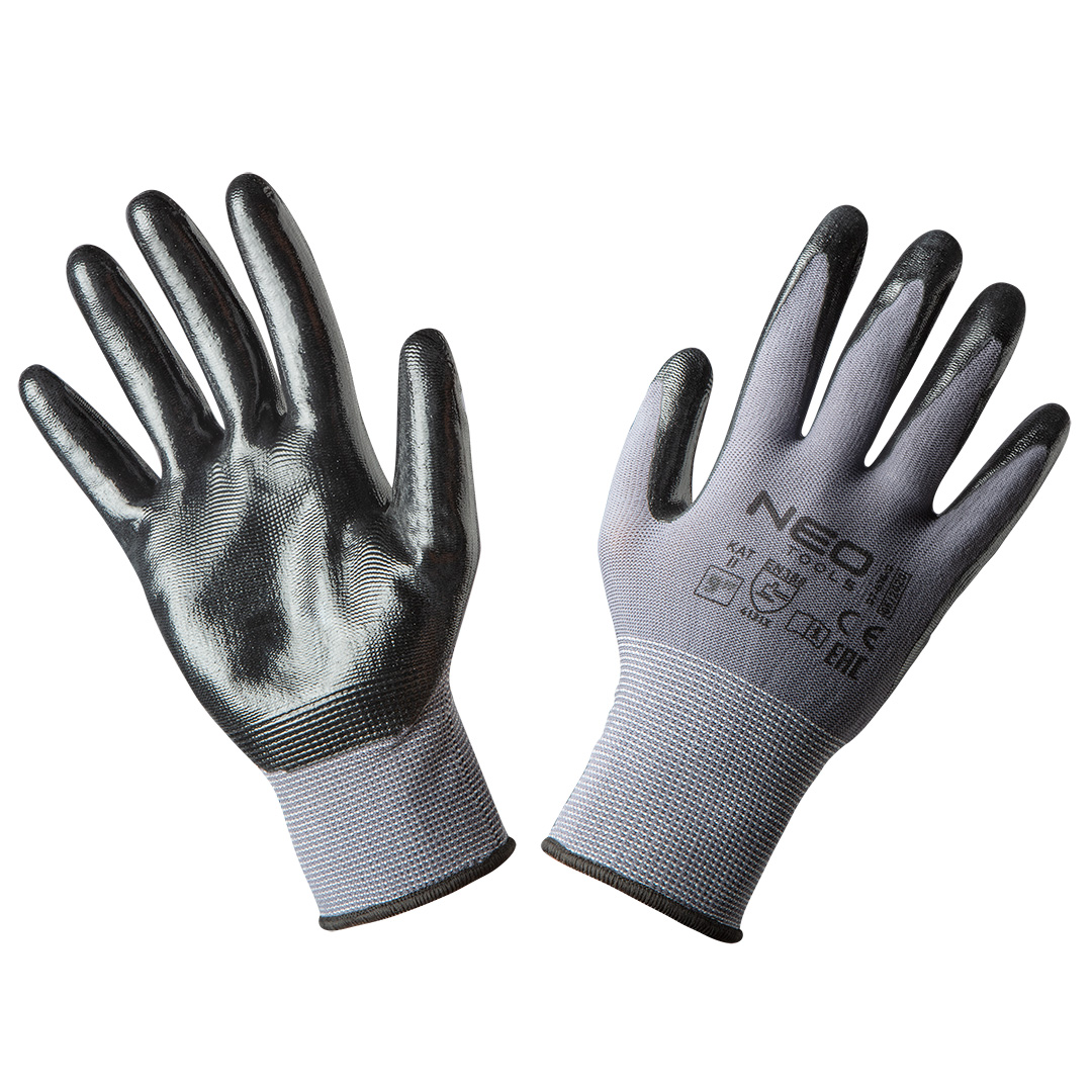 Work gloves, nitrile coated nylon, 4131X, size 9