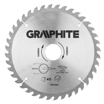 Circular saw blade, solid carbide, 185 x 30 mm, 40 teeth