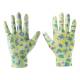 Garden gloves, nitrile coated, floral pattern, size 7"