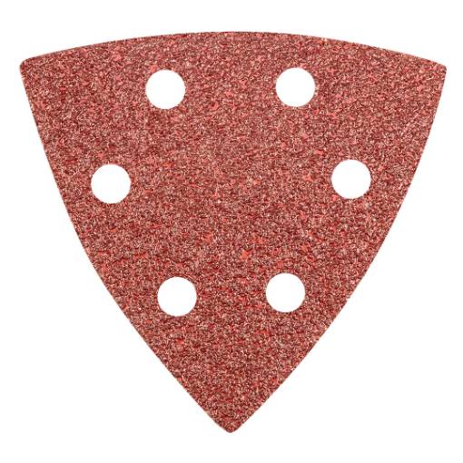 Delta sanding paper, velcro 93 x 93 mm, K40, 5 pcs, with holes
