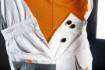 Work trousers with suspenders, white, HD, size M/50