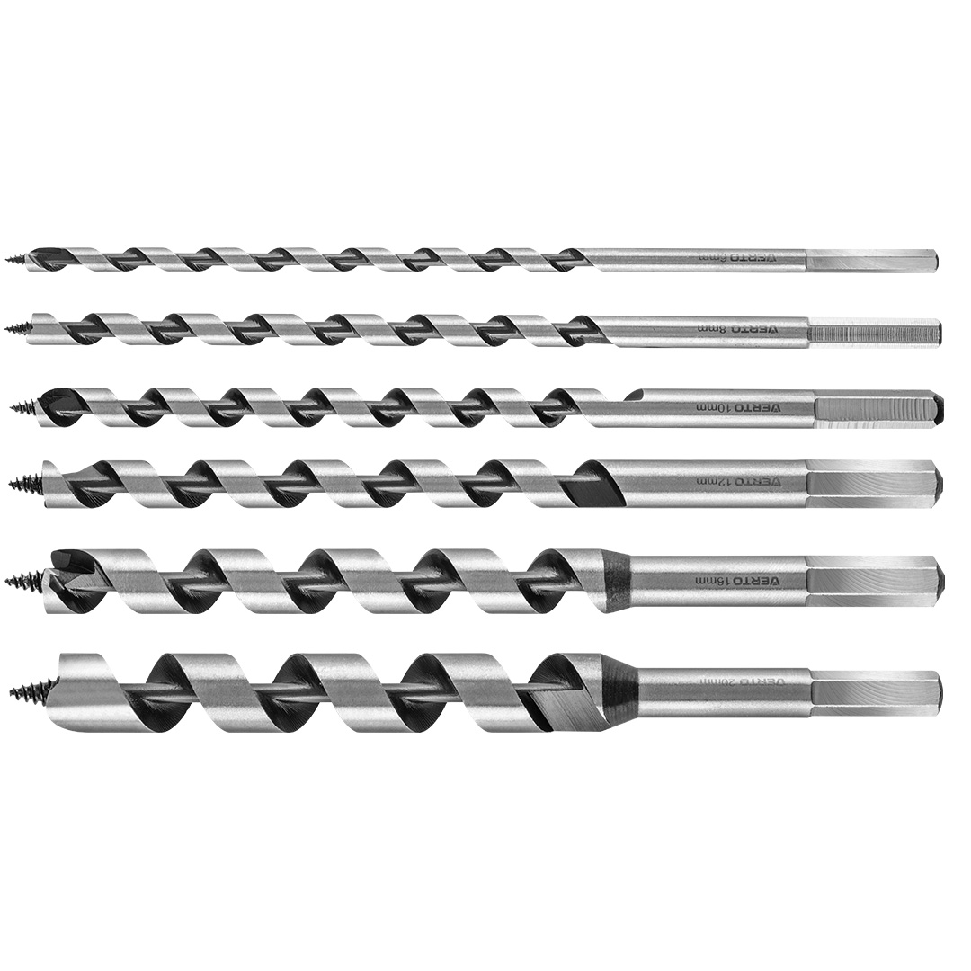 Wood twist drill, 230 mm, set 6 pcs.