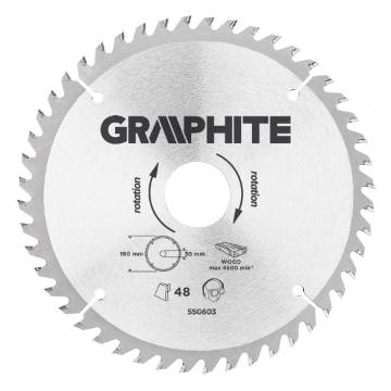 Circular saw blade, solid carbide, 160 x 30 mm, 48 teeth