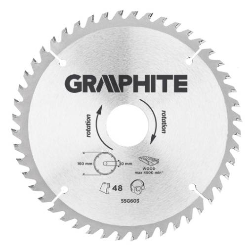 Circular saw blade, solid carbide, 160 x 30 mm, 48 teeth