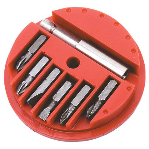 Screwdriver bits with holder, set 7 pcs