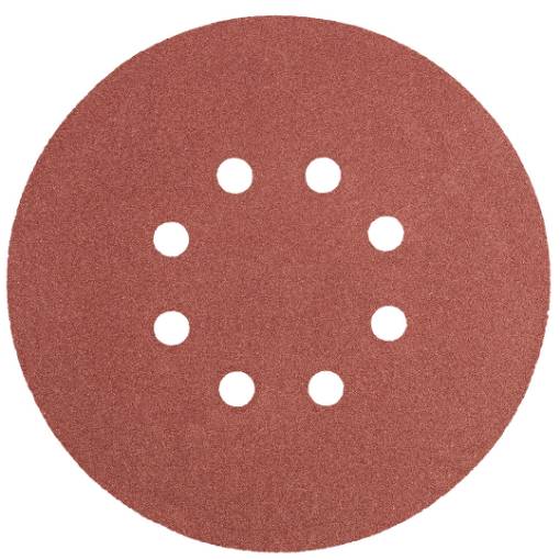 Velcro sanding discs 150 mm, K150, 5 pcs, with 8 holes
