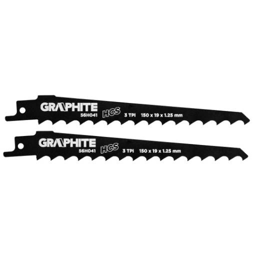 Blade for reciprocating saw, HCS, 150 x 19 x 1.25 mm, 3 TPI, set 2 pcs